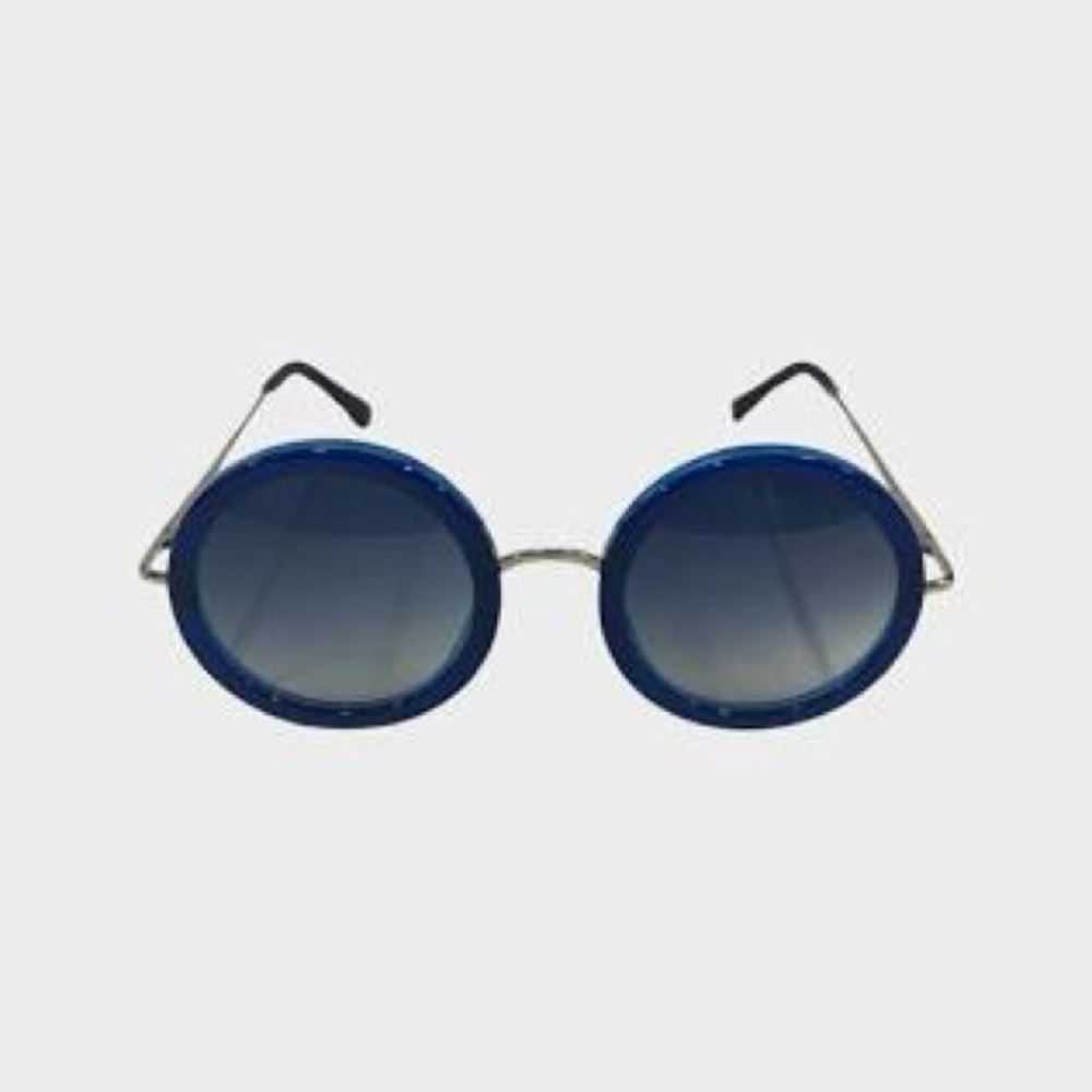 Navy Round Sunglasses Linda Farrow x the Row